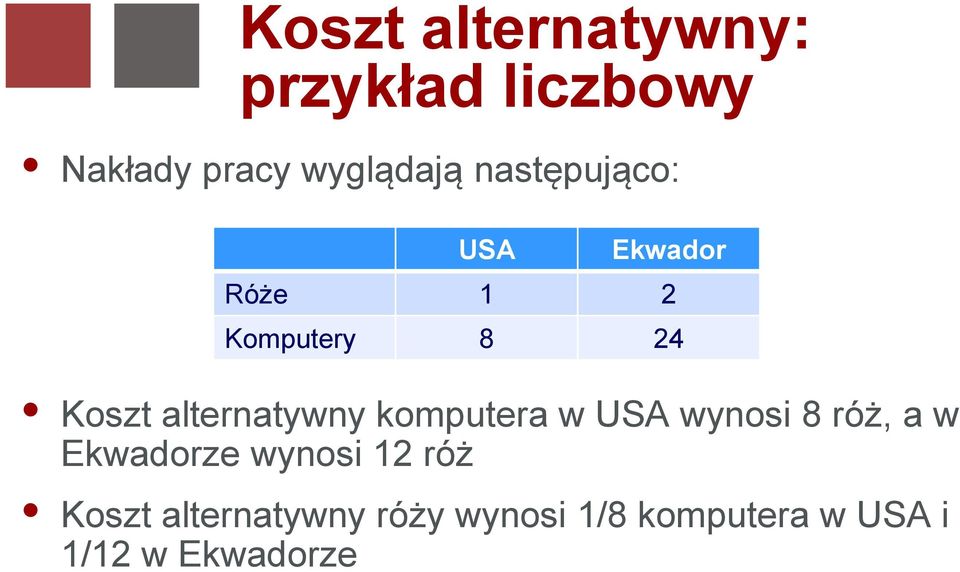 alternatywny komputera w USA wynosi 8 róż, a w Ekwadorze wynosi