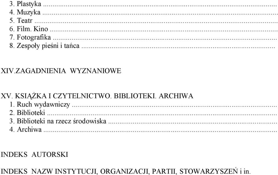 BIBLIOTEKI. ARCHIWA 1. Ruch wydawniczy... 2. Biblioteki... 3.