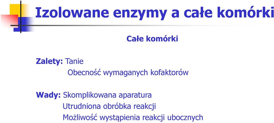 Wady: Skomplikowana aparatura Utrudniona