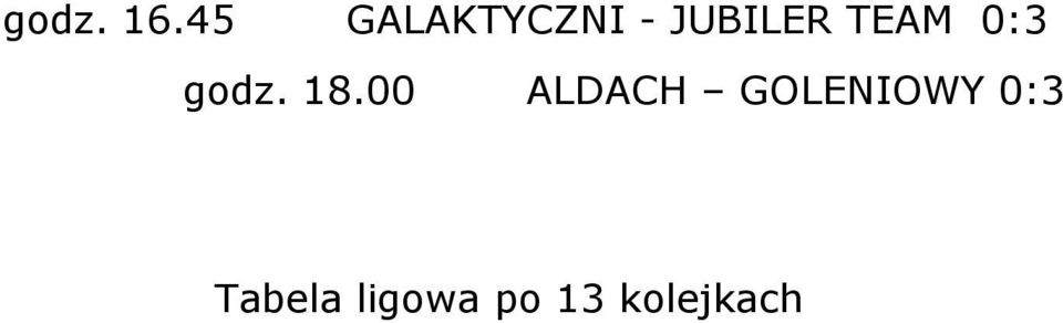 TEAM 0:3 godz. 18.