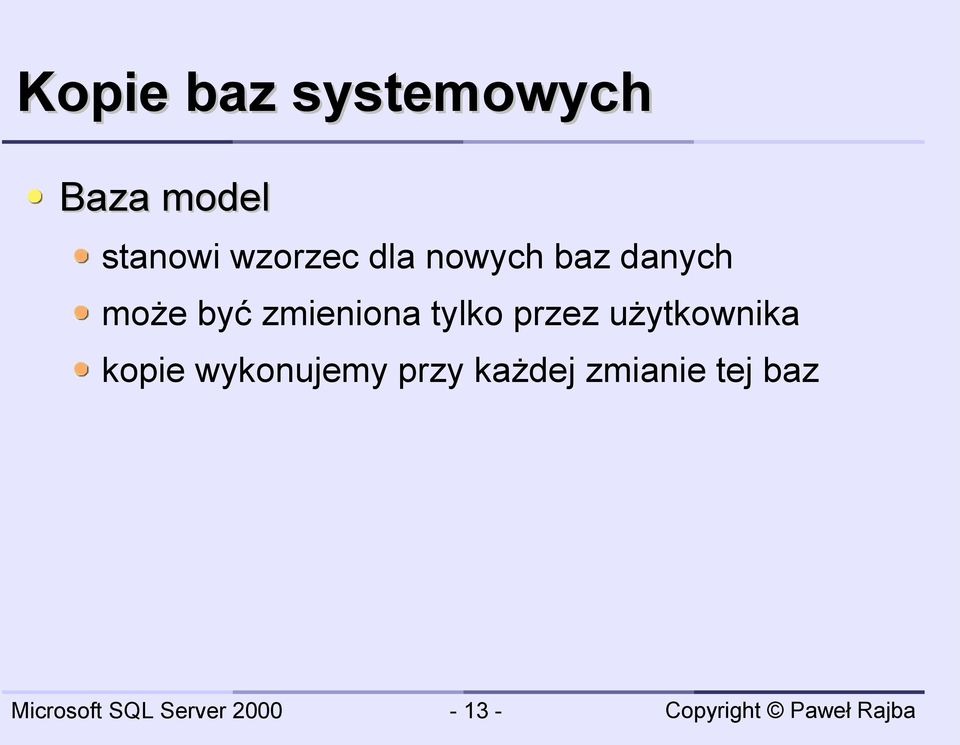 zmieniona tylko przez użytkownika kopie