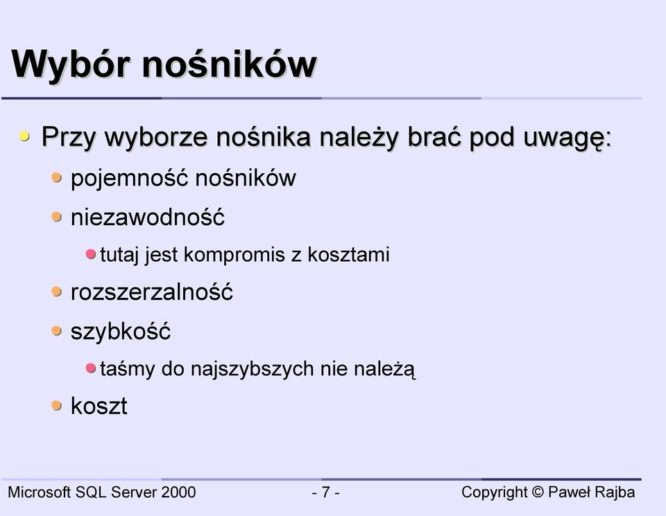 tutaj jest kompromis z kosztami rozszerzalność