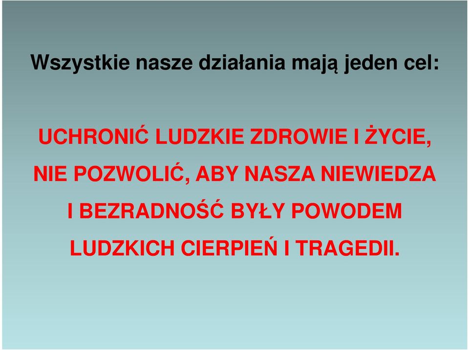 POZWOLIĆ, ABY NASZA NIEWIEDZA I