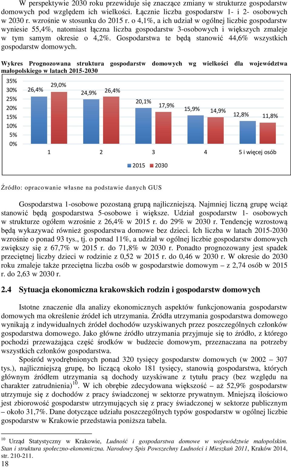 Gospodarstwa te będą stanowić 44,6% wszystkich gospodarstw domowych.