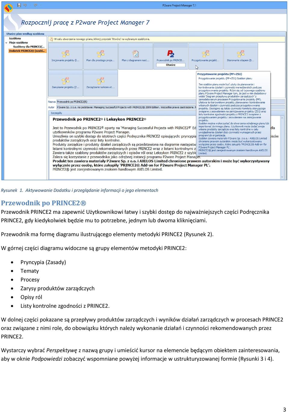 gdy kiedykolwiek będzie mu to potrzebne, jednym lub dwoma kliknięciami. Przewodnik ma formę diagramu ilustrującego elementy metodyki PRINCE2 (Rysunek 2).