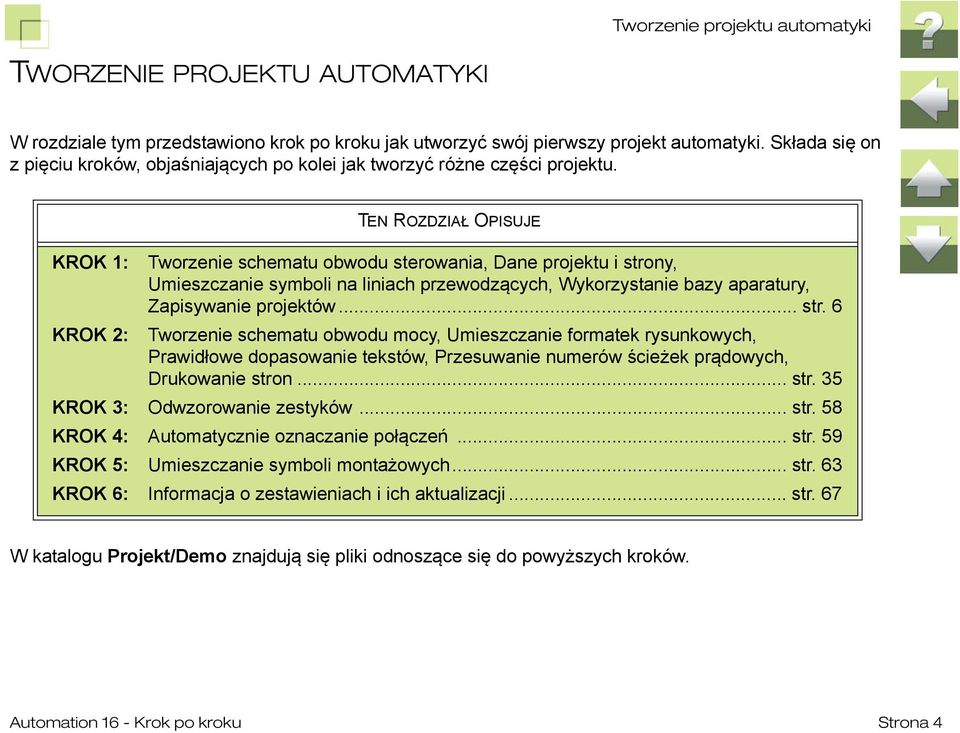 KROK 1: TEN ROZDZIAŁ OPISUJE Tworzenie schematu obwodu sterowania, Dane projektu i stro