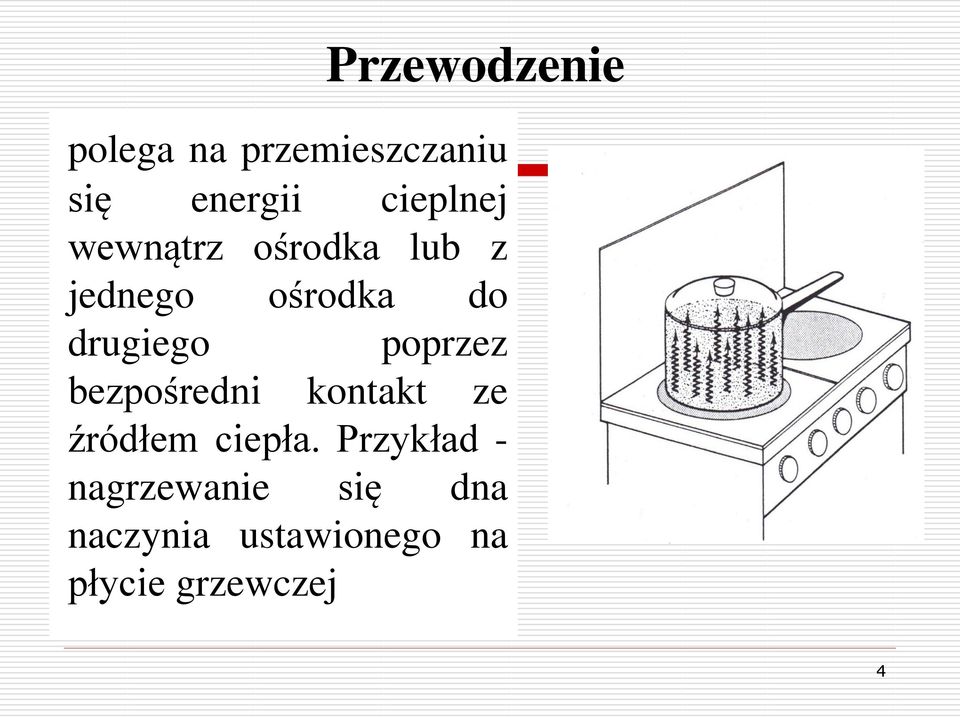 drugiego poprzez bezpośredni kontakt ze źródłem ciepła.