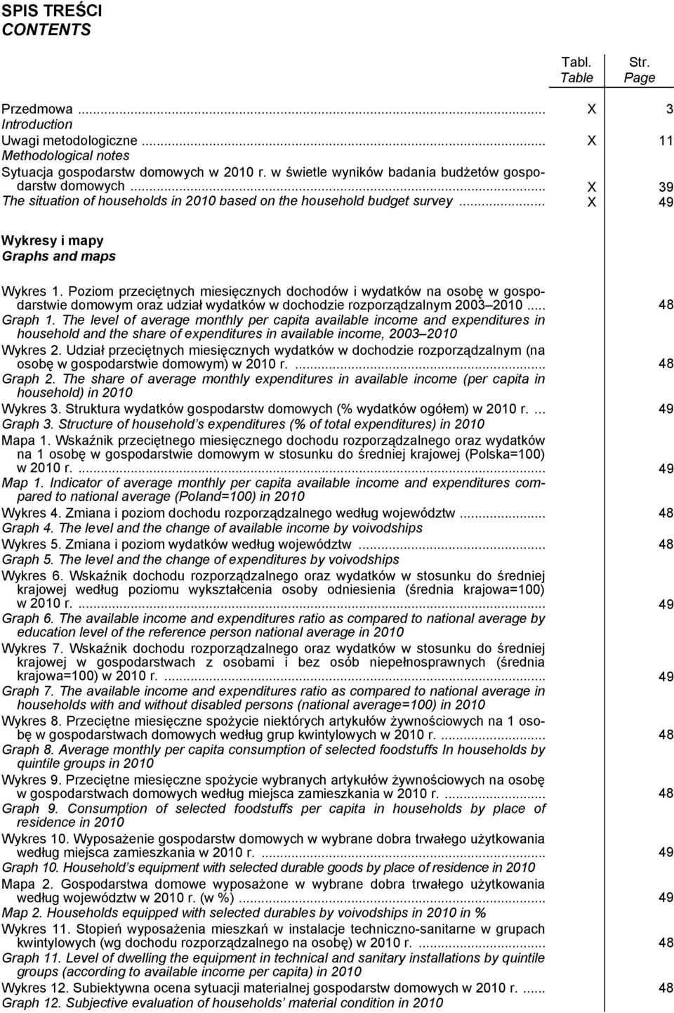 Poziom przeciętnych miesięcznych dochodów i wydatków na osobę w gospodarstwie domowym oraz udział wydatków w dochodzie rozporządzalnym 2003 2010... Graph 1.