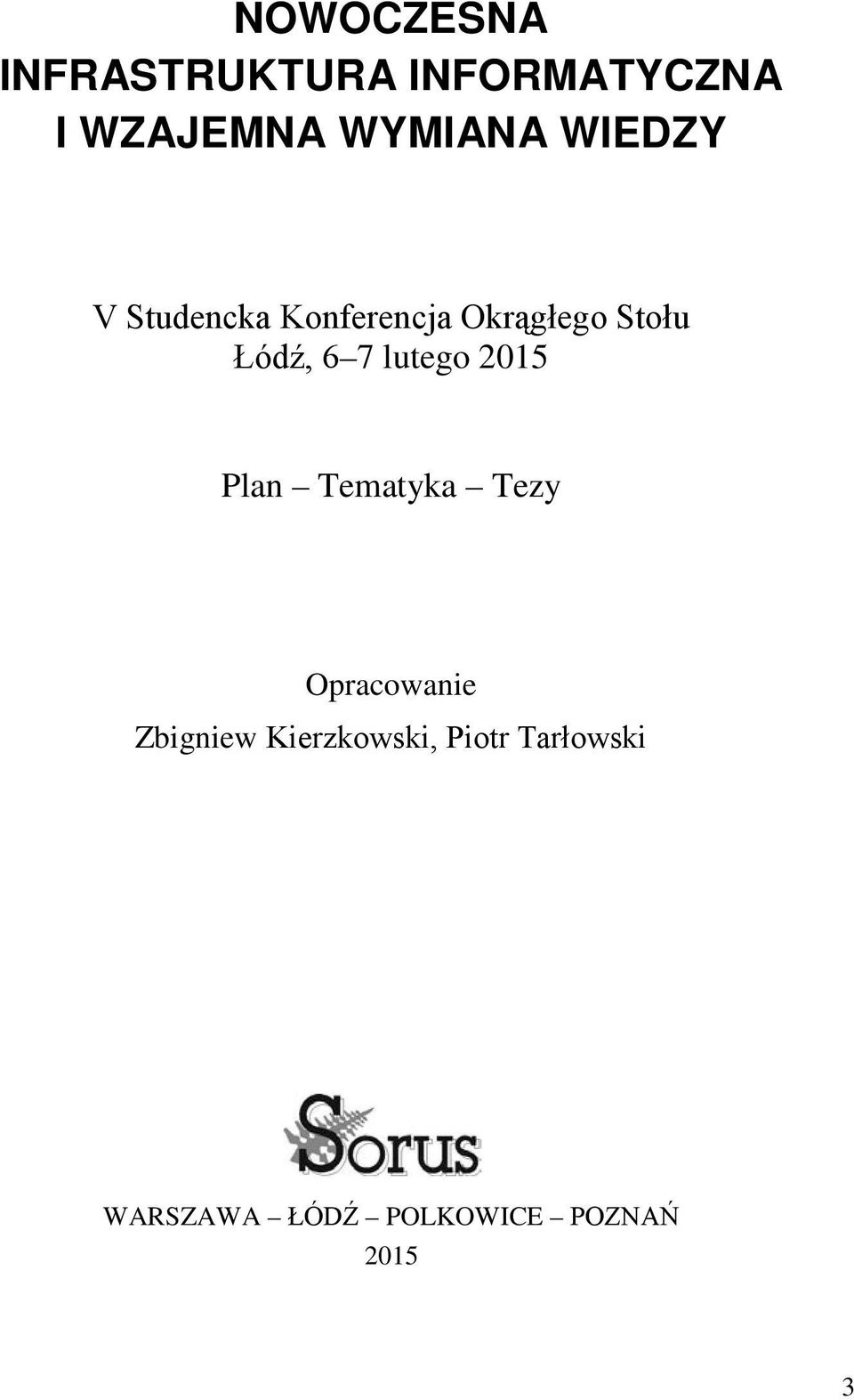 lutego 2015 Plan Tematyka Tezy Opracowanie Zbigniew