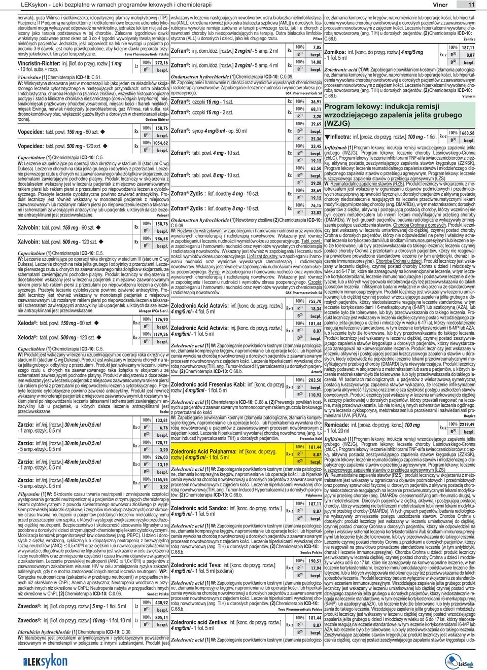 Zalecane tygodniowe dawki winkristyny podawane przez okres od 3 do 4 tygodni wywo³ywa³y trwa³¹ remisjê u niektórych pacjentów.