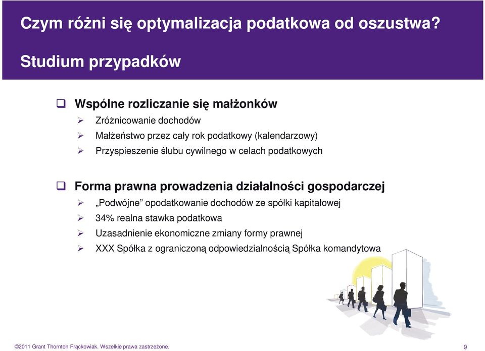 Podwójne opodatkowanie dochodów ze spółki kapitałowej 34% realna stawka podatkowa Uzasadnienie ekonomiczne zmiany formy