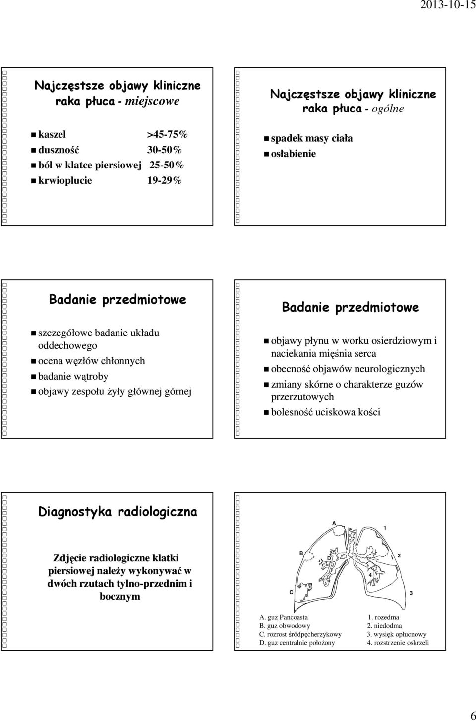 i naciekania mięśnia serca obecność objawów neurologicznych zmiany skórne o charakterze guzów przerzutowych bolesność uciskowa kości Diagnostyka radiologiczna A 1 Zdjęcie radiologiczne klatki