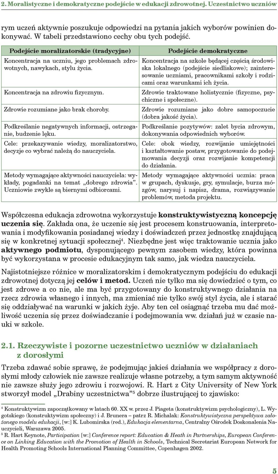 Zdrowie rozumiane jako brak choroby. Podkreślanie negatywnych informacji, ostrzeganie, budzenie lęku. Cele: przekazywanie wiedzy, moralizatorstwo, decyzje co wybrać należą do nauczyciela.