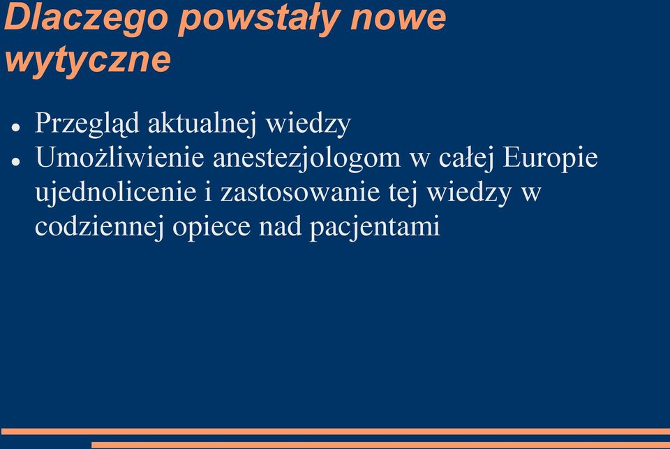 anestezjologom w całej Europie