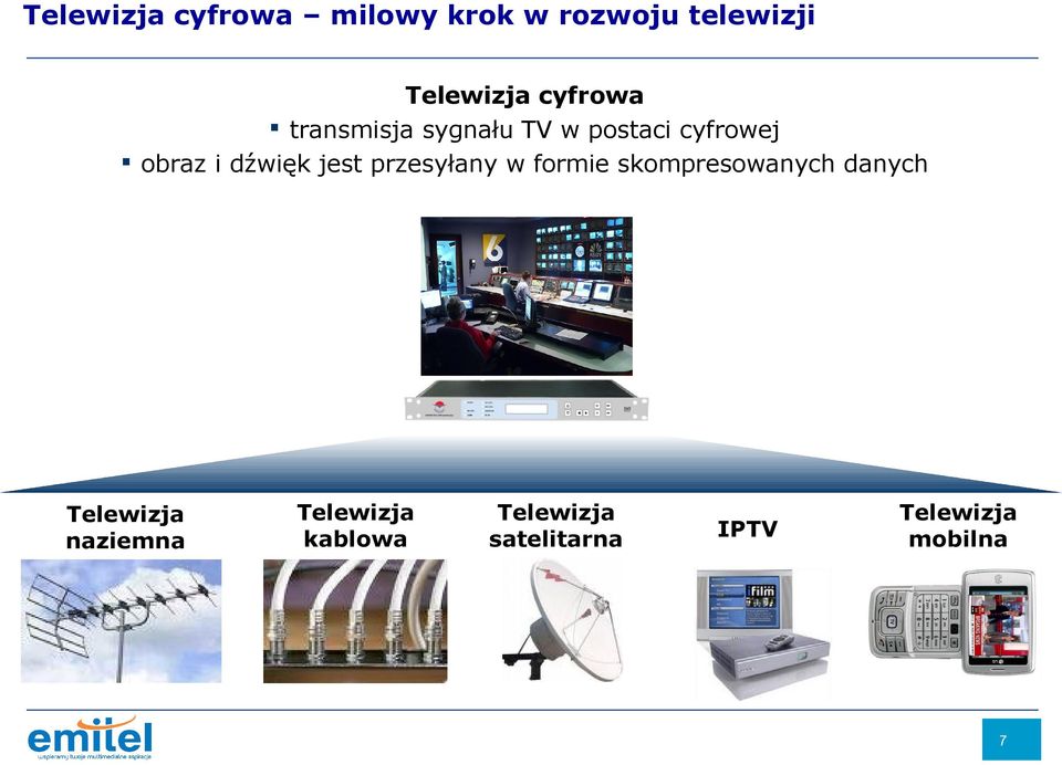 jest przesyłany w formie skompresowanych danych Telewizja