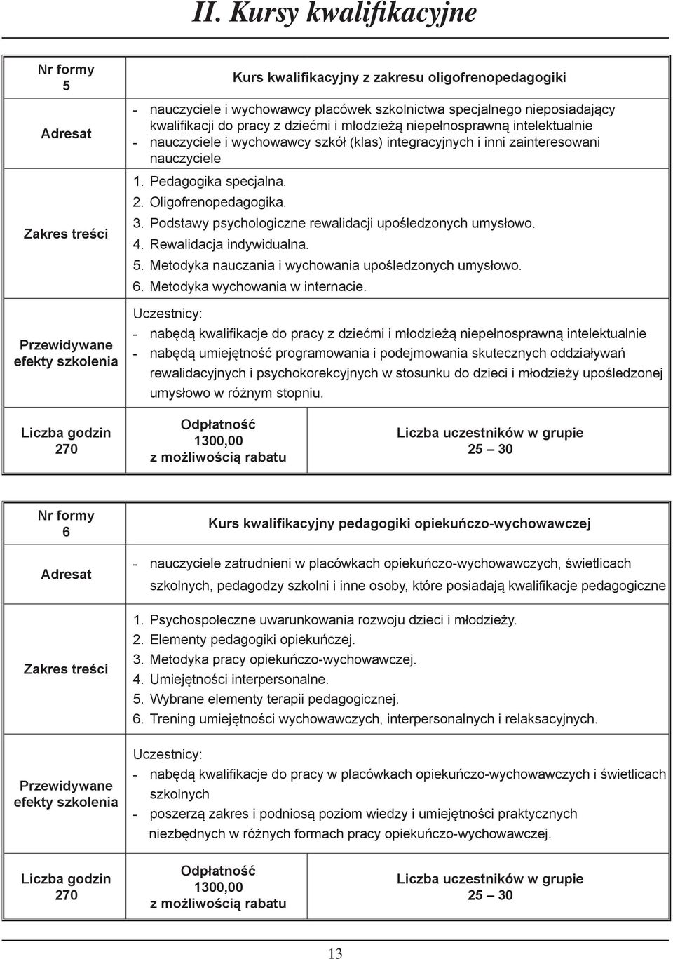 Podstawy psychologiczne rewalidacji upośledzonych umysłowo. Rewalidacja indywidualna. Metodyka nauczania i wychowania upośledzonych umysłowo.. Metodyka wychowania w internacie.