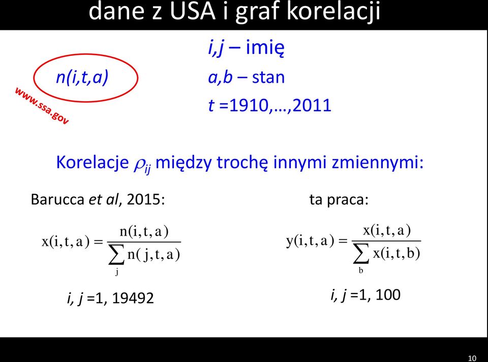 Barucca et al, 2015: ta praca: n( i, t, a) x( i, t, a) n( j,