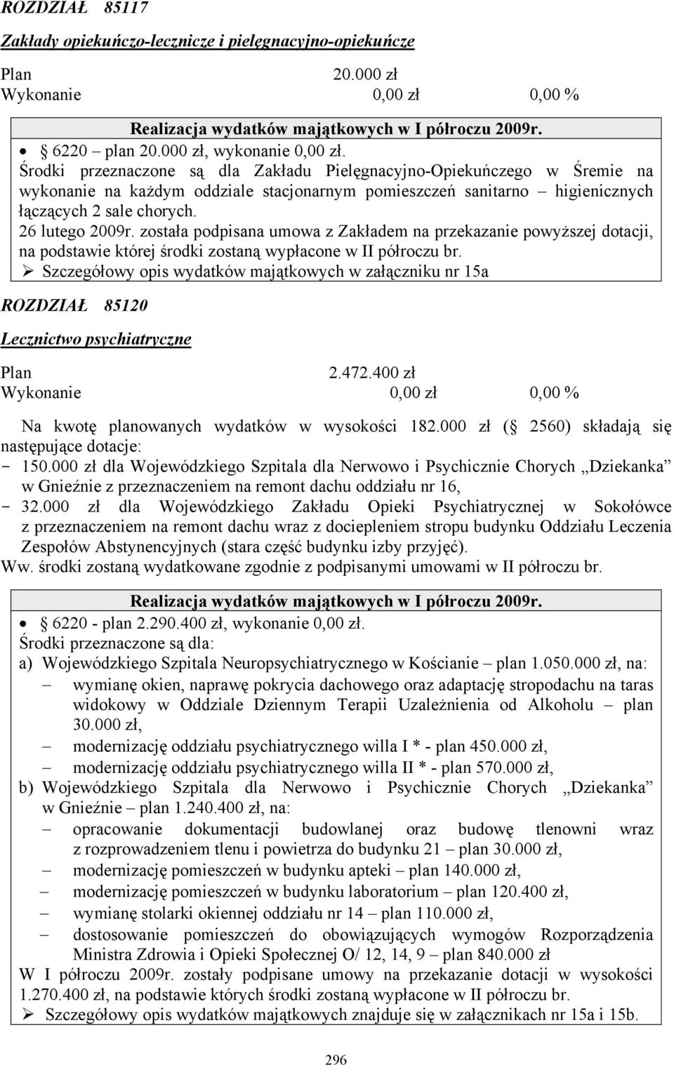 została podpisana umowa z Zakładem na przekazanie powyższej dotacji, na podstawie której środki zostaną wypłacone w II półroczu br.