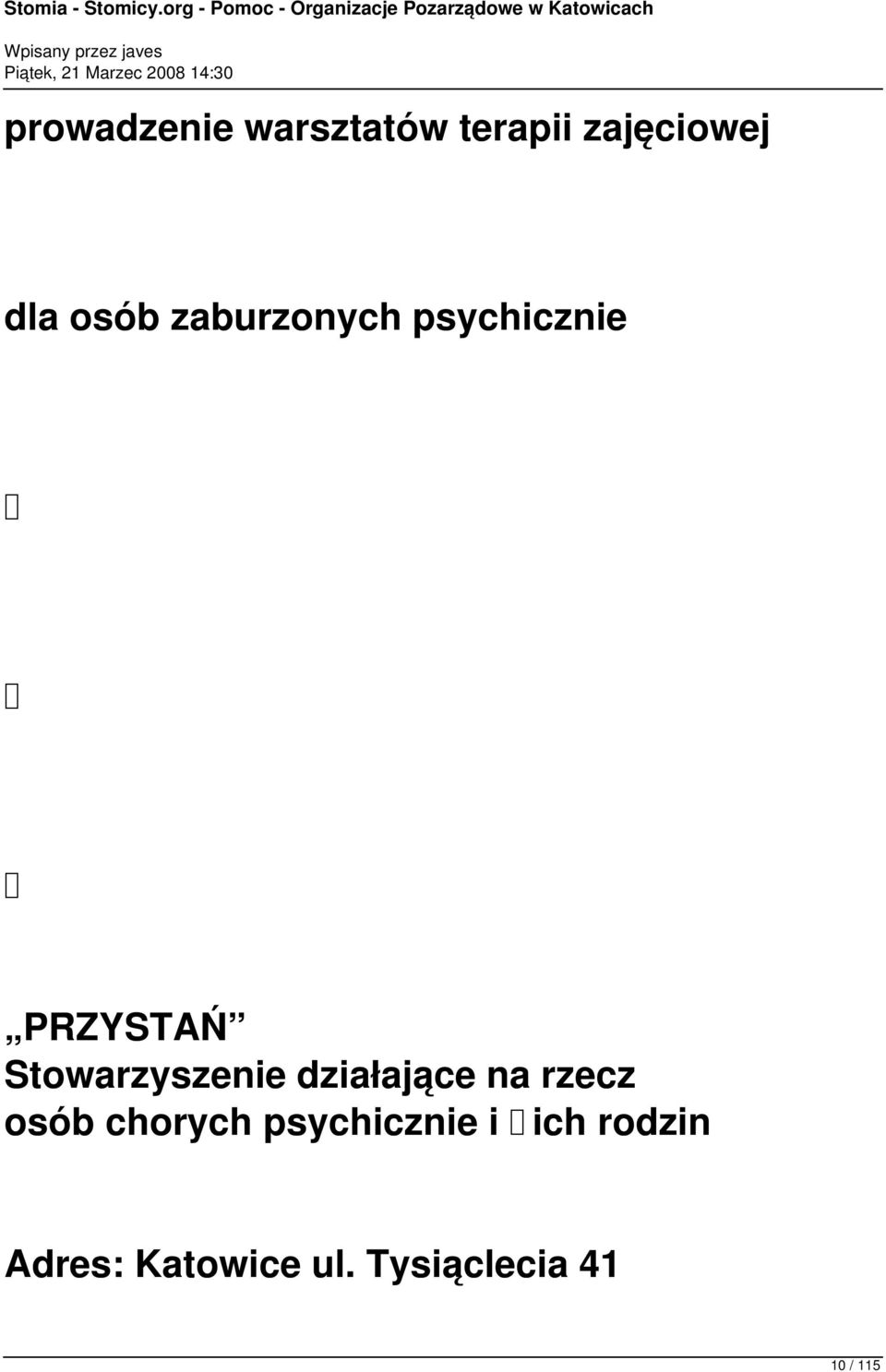 Stowarzyszenie działające na rzecz osób chorych