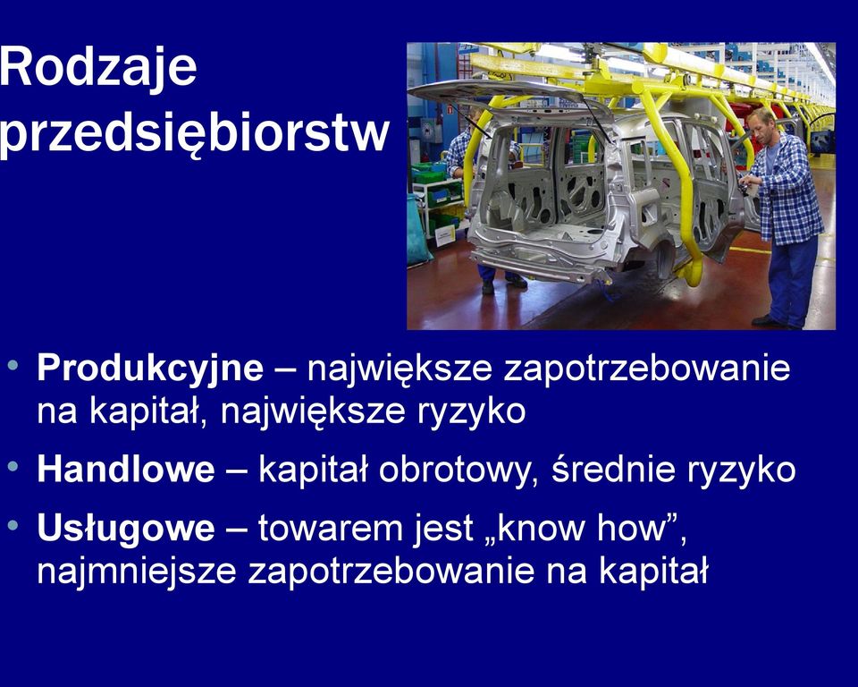 Handlowe kapitał obrotowy, średnie ryzyko Usługowe