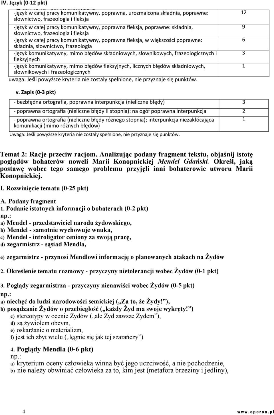 -język komunikatywny, mimo błędów składniowych, słownikowych, frazeologicznych i fleksyjnych -język komunikatywny, mimo błędów fleksyjnych, licznych błędów składniowych, słownikowych i