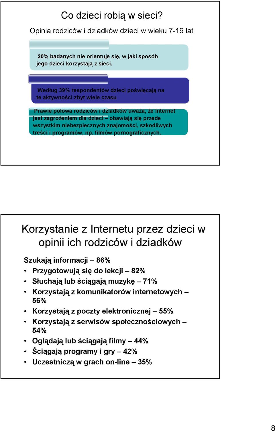 niebezpiecznych znajomości, szkodliwych treści i programów, np. filmów pornograficznych.