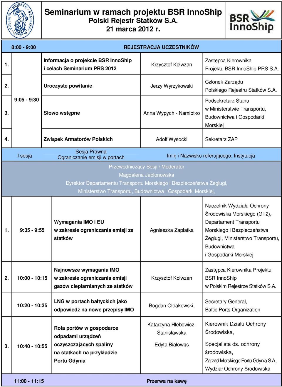 Słowo wstępne Anna Wypych - Namiotko Członek Zarządu Polskiego Rejestru Statków S.A. Podsekretarz Stanu w Ministerstwie Transportu, Budownictwa i Gospodarki Morskiej 4.