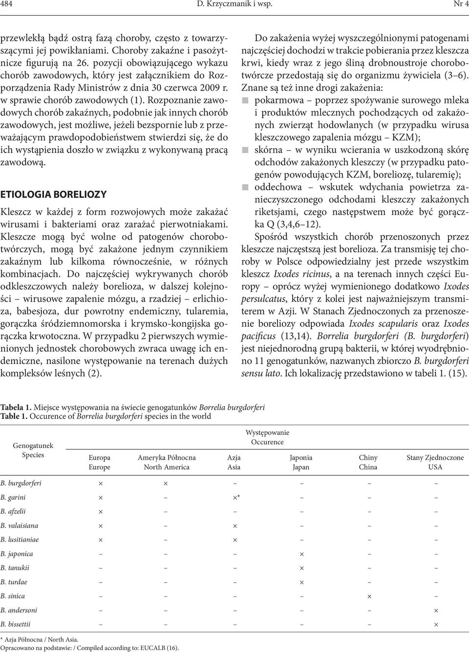 Rozpoznanie zawodowych chorób zakaźnych, podobnie jak innych chorób zawodowych, jest możliwe, jeżeli bezspornie lub z przeważającym prawdopodobieństwem stwierdzi się, że do ich wystąpienia doszło w