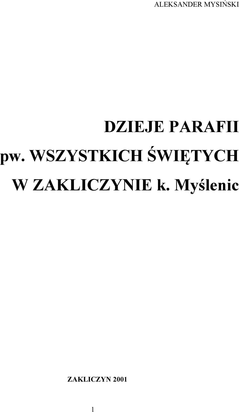 WSZYSTKICH ŚWIĘTYCH W