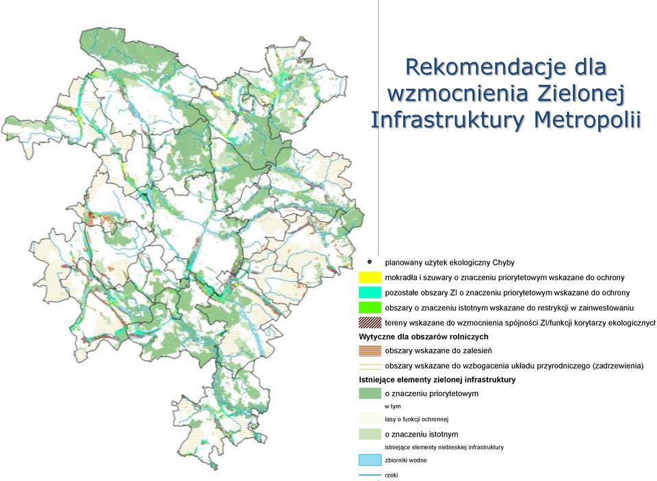 ZI/funkcji korytarzy ekologicznych Wytyczne dla obszarów rolniczych obszary wskazane do zalesień obszary wskazane do wzbogacenia układu przyrodniczego (zadrzewienia)