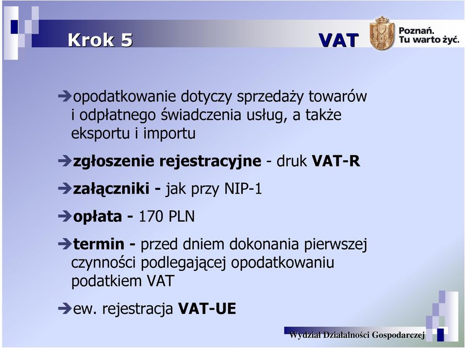 załączniki - jak przy NIP-1 opłata - 170 PLN termin - przed dniem dokonania