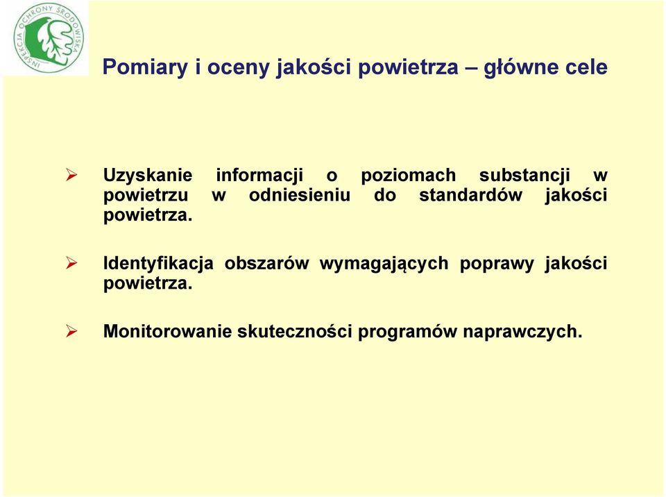 standardów jakości powietrza.