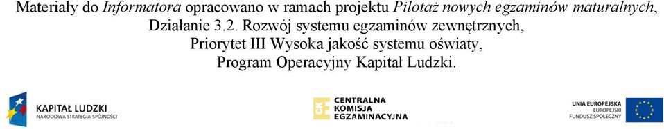 . Rozwój systemu egzaminów zewnętrznych, Priorytet III