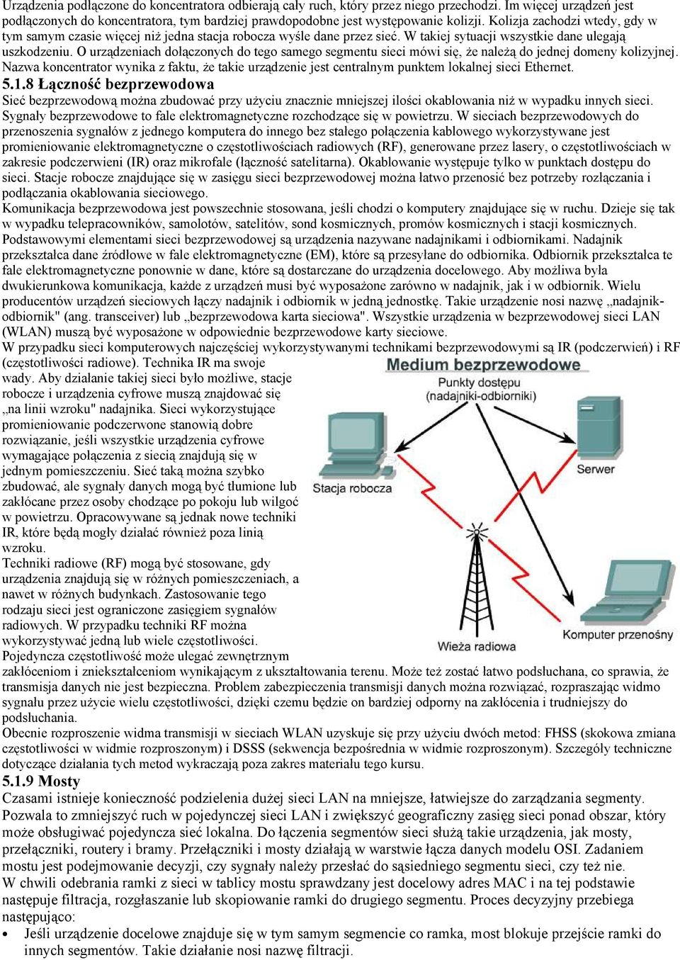 O urządzeniach dołączonych do tego samego segmentu sieci mówi się, że należą do jednej domeny kolizyjnej.