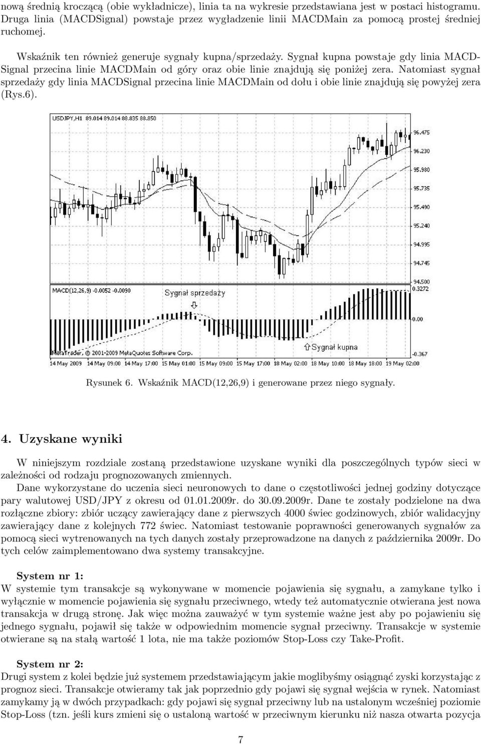 Sygnał kupna powstaje gdy linia MACD- Signal przecina linie MACDMain od góry oraz obie linie znajdują się poniżej zera.