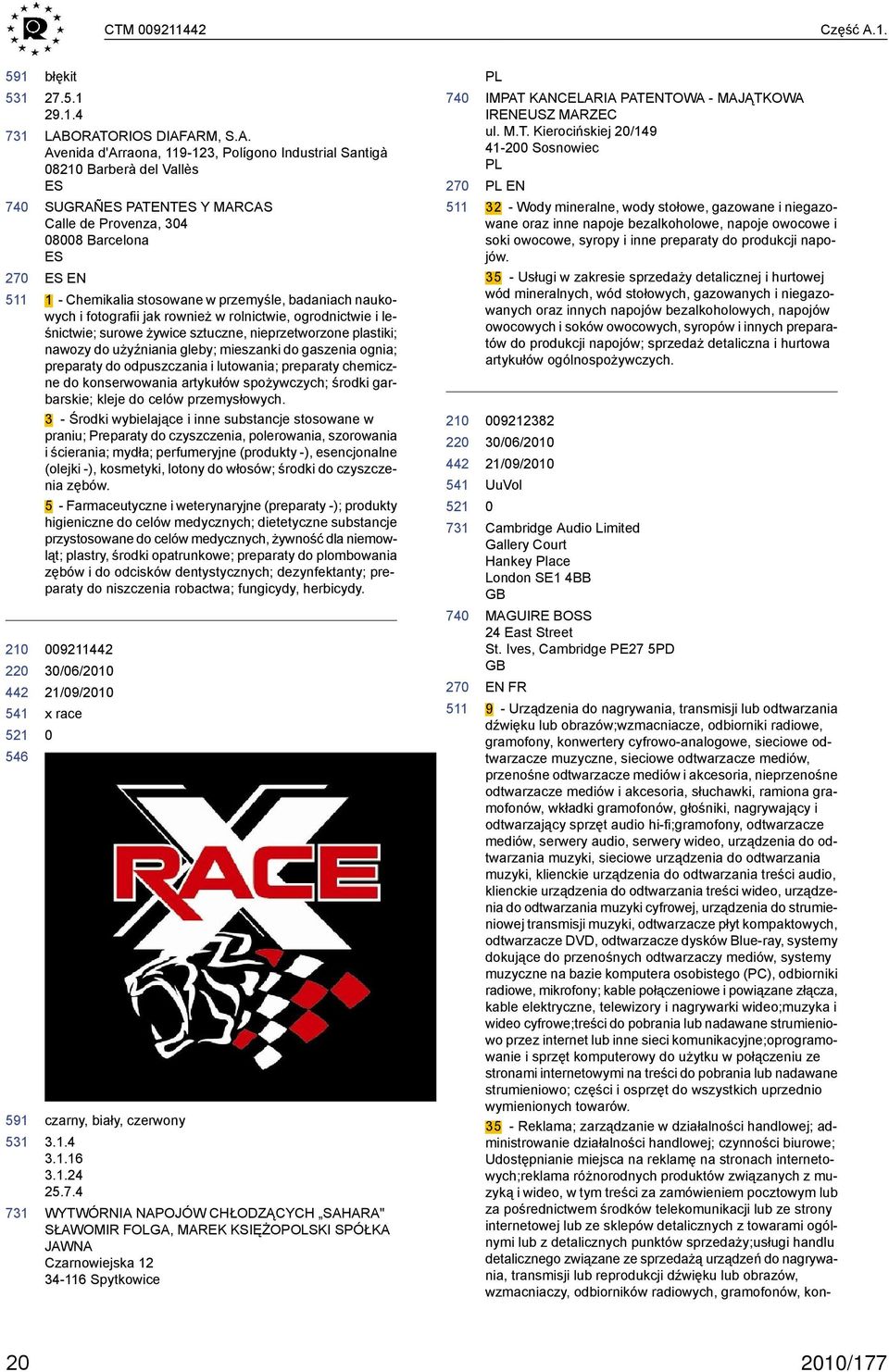 ORATORIOS DIAFARM, S.A. Avenida d'arraona, 119-123, Polígono Industrial Santigà 8 Barberà del Vallès ES SUGRAÑES PATENTES Y MARCAS Calle de Provenza, 34 88 Barcelona ES ES EN 1 - Chemikalia stosowane