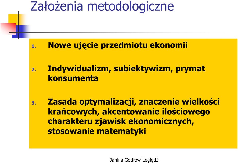 Zasada optymalizacji, znaczenie wielkości krańcowych,