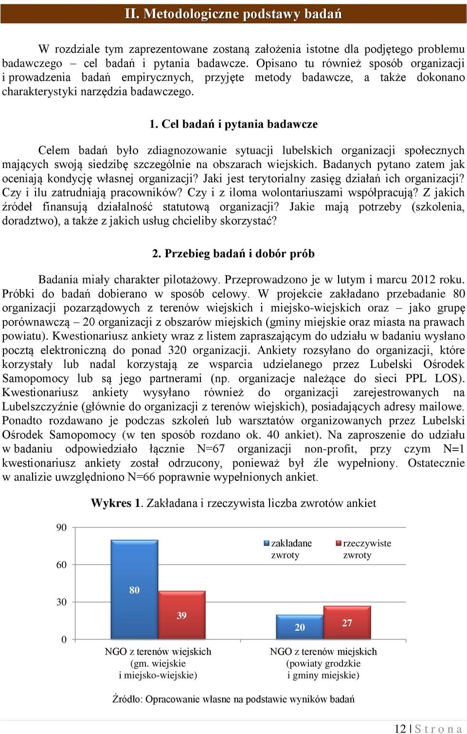 Cel badań i pytania badawcze Celem badań było zdiagnozowanie sytuacji lubelskich organizacji społecznych mających swoją siedzibę szczególnie na obszarach wiejskich.