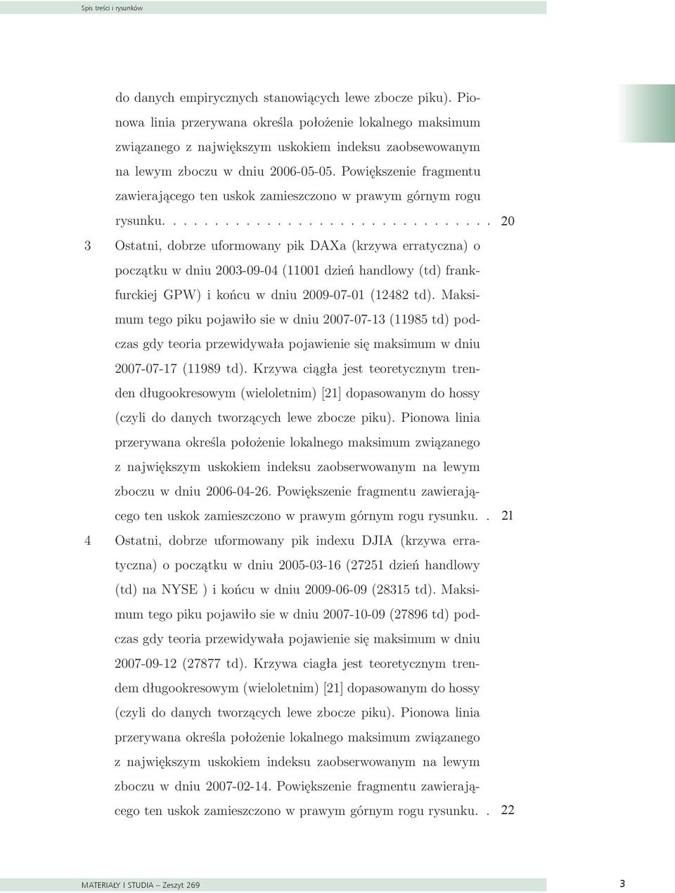 Krzywa ciągła jest teoretycznym trendem długookresowym (wieloletnim) [21] dopasowanym do hossy (czyli do danych empirycznych stanowiących lewe zbocze piku).