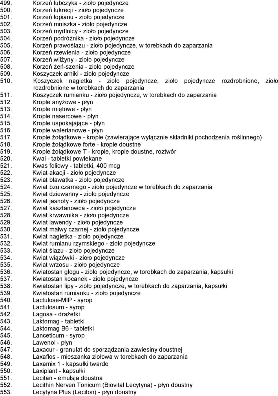 Korzeń wilżyny - zioło pojedyncze 508. Korzeń żeń-szenia - zioło pojedyncze 509. Koszyczek arniki - zioło pojedyncze 510.