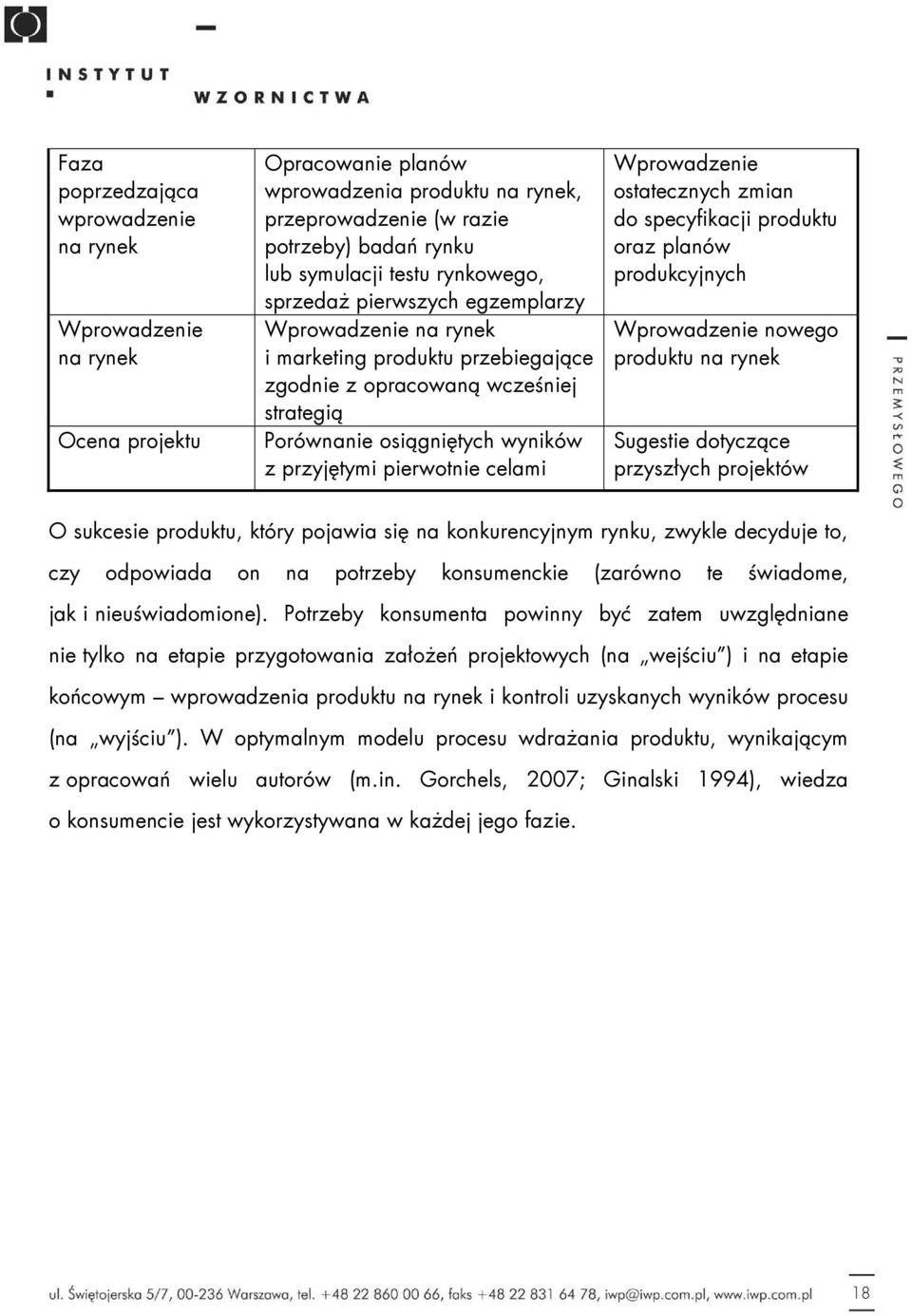 celami Wprowadzenie ostatecznych zmian do specyfikacji produktu oraz planów produkcyjnych Wprowadzenie nowego produktu na rynek Sugestie dotyczące przyszłych projektów O sukcesie produktu, który