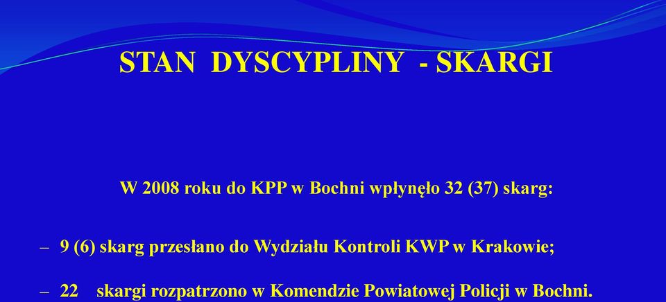przesłano do Wydziału Kontroli KWP w Krakowie; 22