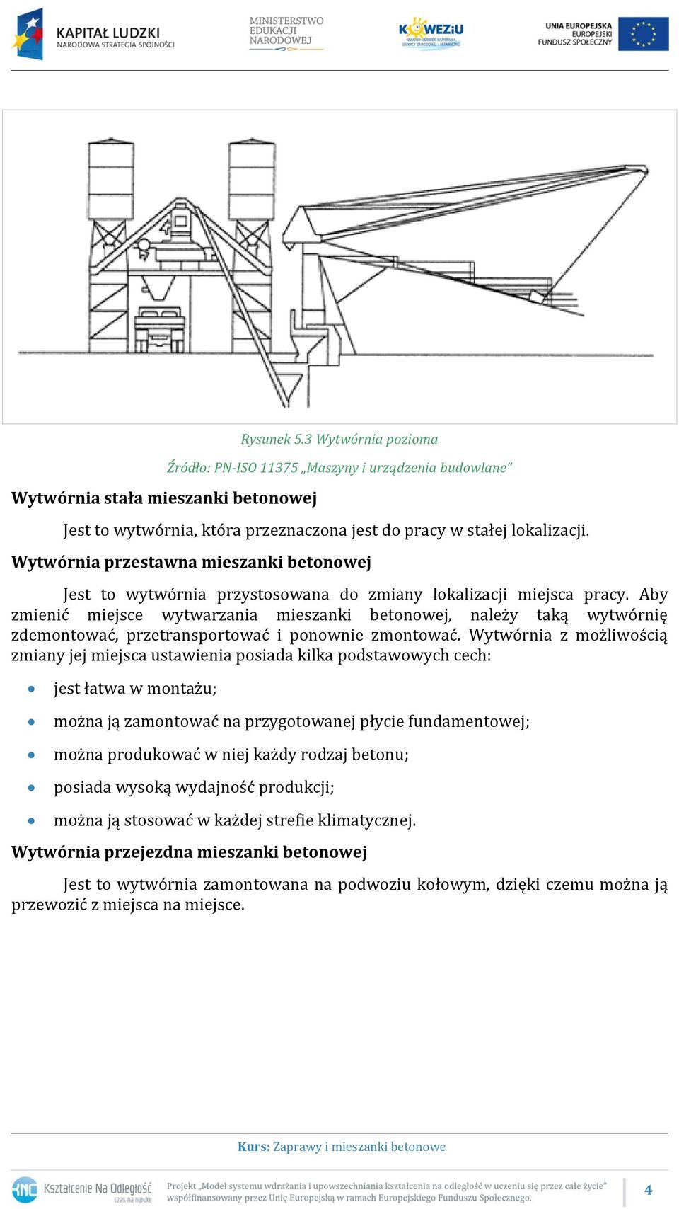 Aby zmienić miejsce wytwarzania mieszanki betonowej, należy taką wytwórnię zdemontować, przetransportować i ponownie zmontować.