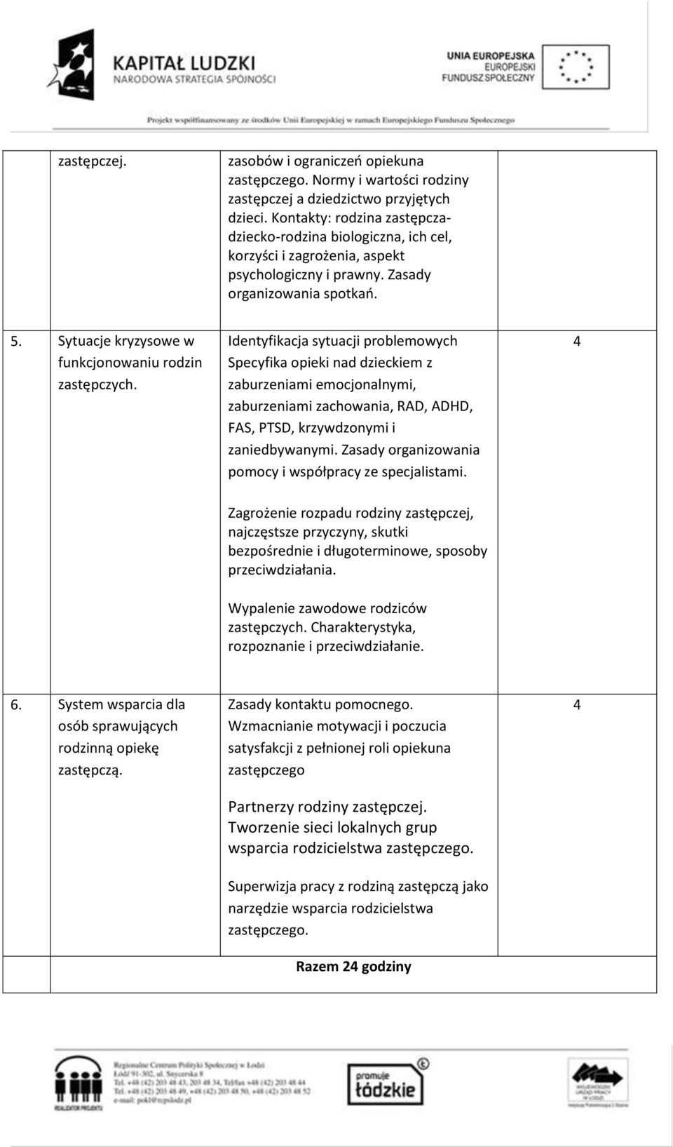 Sytuacje kryzysowe w funkcjonowaniu rodzin Identyfikacja sytuacji problemowych Specyfika opieki nad dzieckiem z zaburzeniami emocjonalnymi, zaburzeniami zachowania, RAD, ADHD, FAS, PTSD, krzywdzonymi