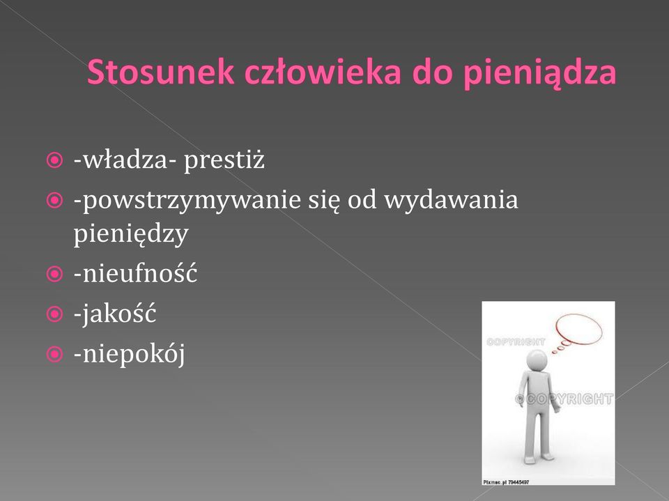 od wydawania pieniędzy