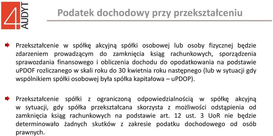 wspólnikiem spółki osobowej była spółka kapitałowa updop).