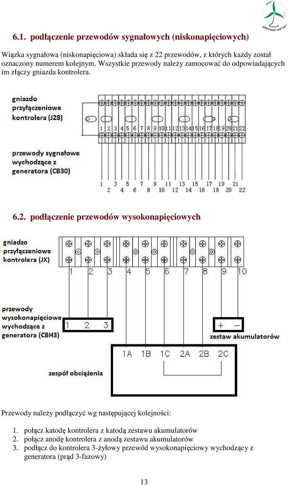 podłączenie przewodów wysokonapięciowych Przewody należy podłączyć wg następującej kolejności: 1.