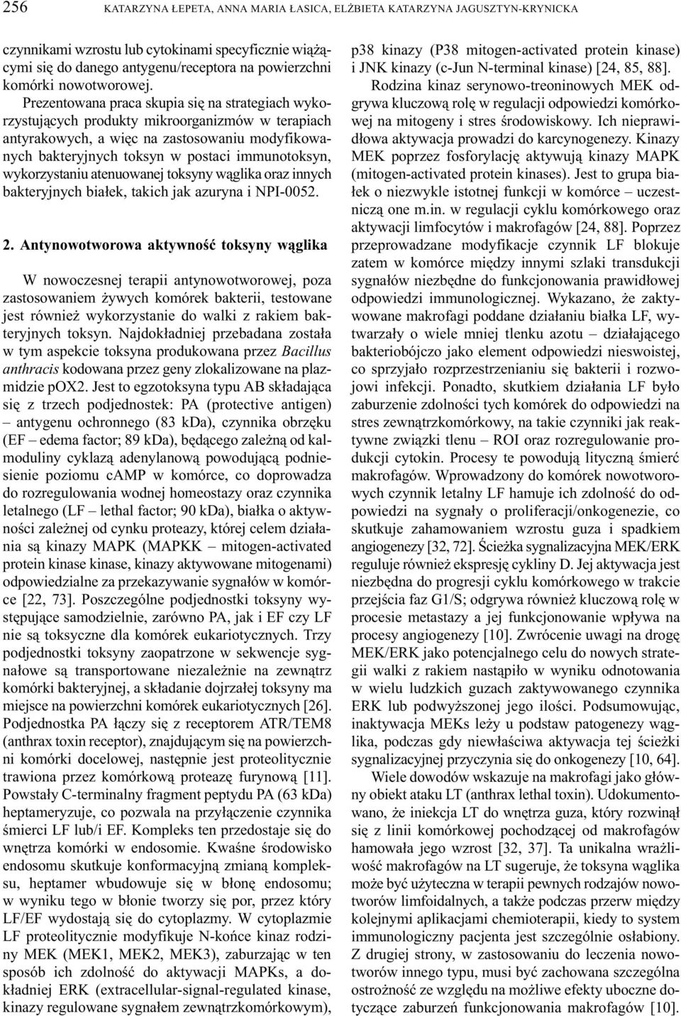 Prezentowana praca skupia siê na strategiach wykorzystuj¹cych produkty mikroorganizmów w terapiach antyrakowych, a wiêc na zastosowaniu modyfikowanych bakteryjnych toksyn w postaci immunotoksyn,