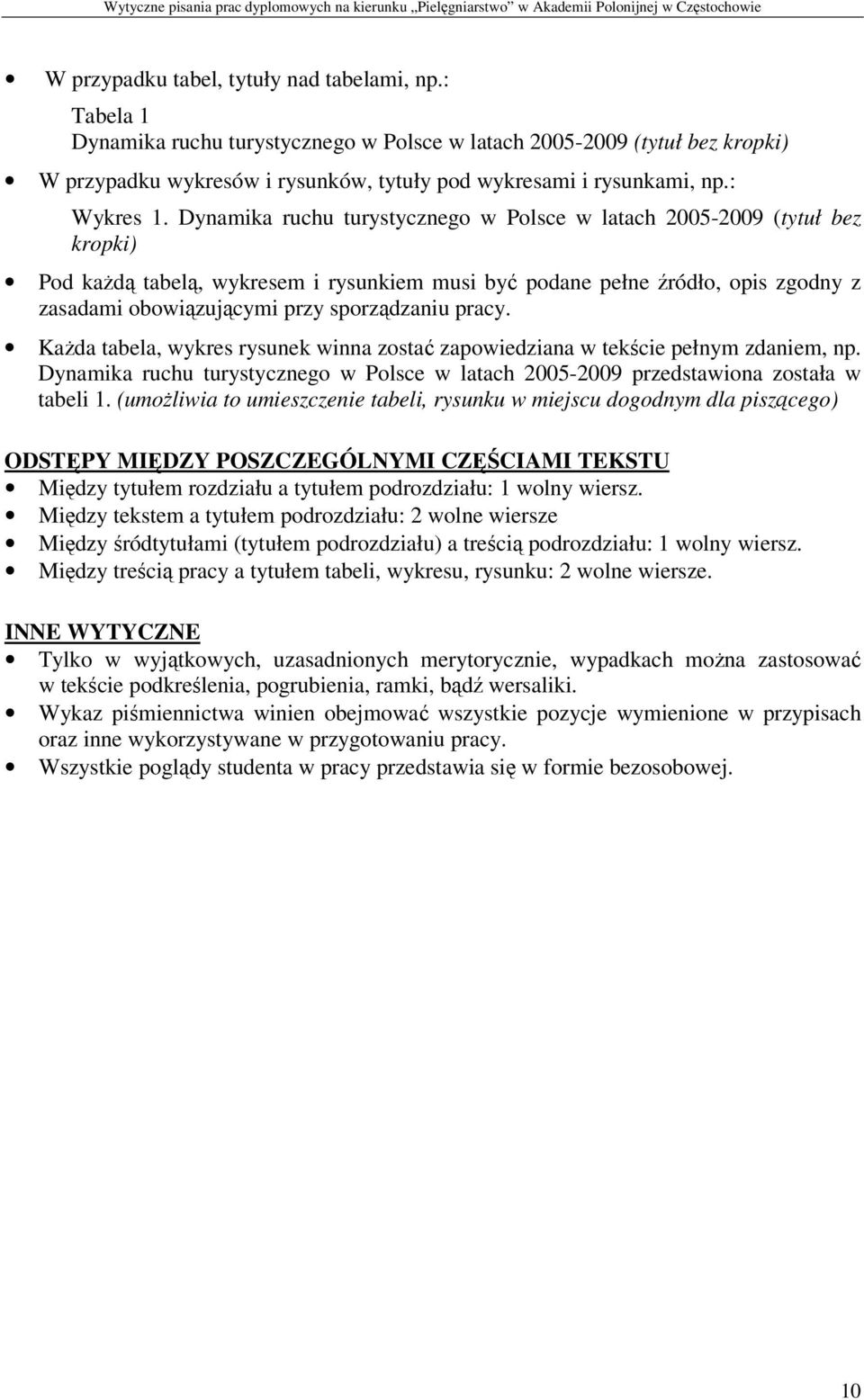 Dynamika ruchu turystycznego w Polsce w latach 2005-2009 (tytuł bez kropki) Pod każdą tabelą, wykresem i rysunkiem musi być podane pełne źródło, opis zgodny z zasadami obowiązującymi przy