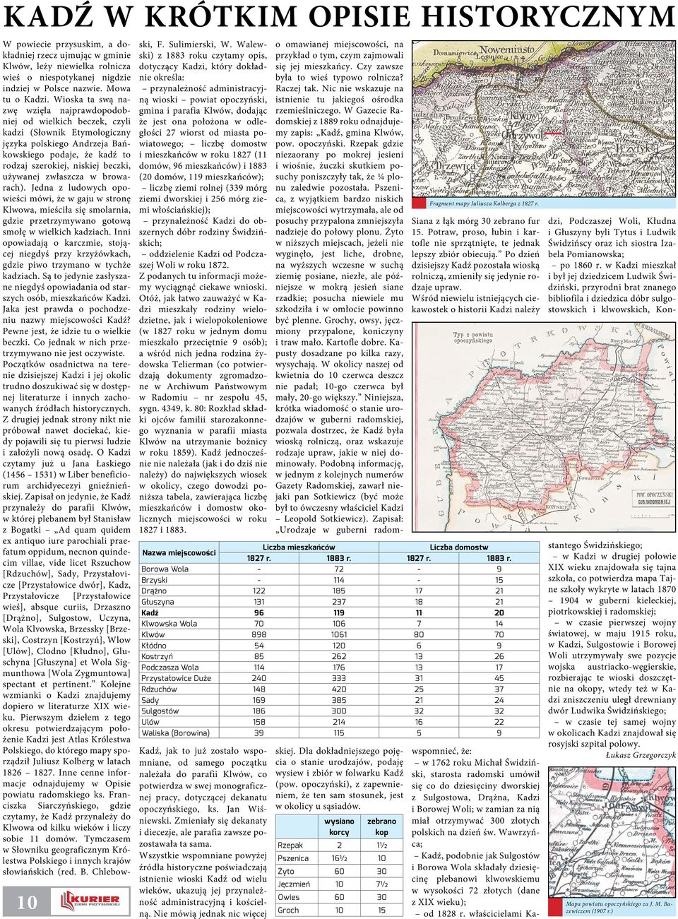 używanej zwłaszcza w browarach). Jedna z ludowych opowieści mówi, że w gaju w stronę Klwowa, mieściła się smolarnia, gdzie przetrzymywano gotową smołę w wielkich kadziach.